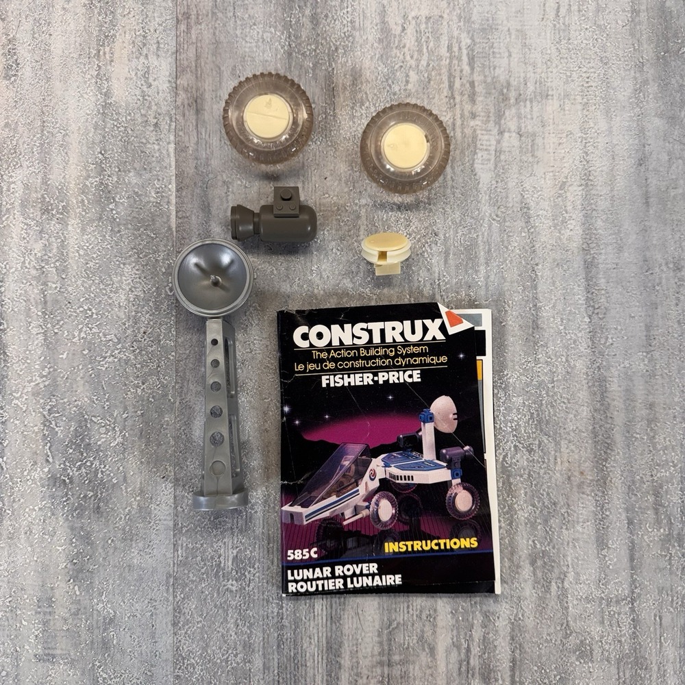 Fisher-Price Construx Building Toys Space Series LUNAR ROVER WHEELS Parts Vtg